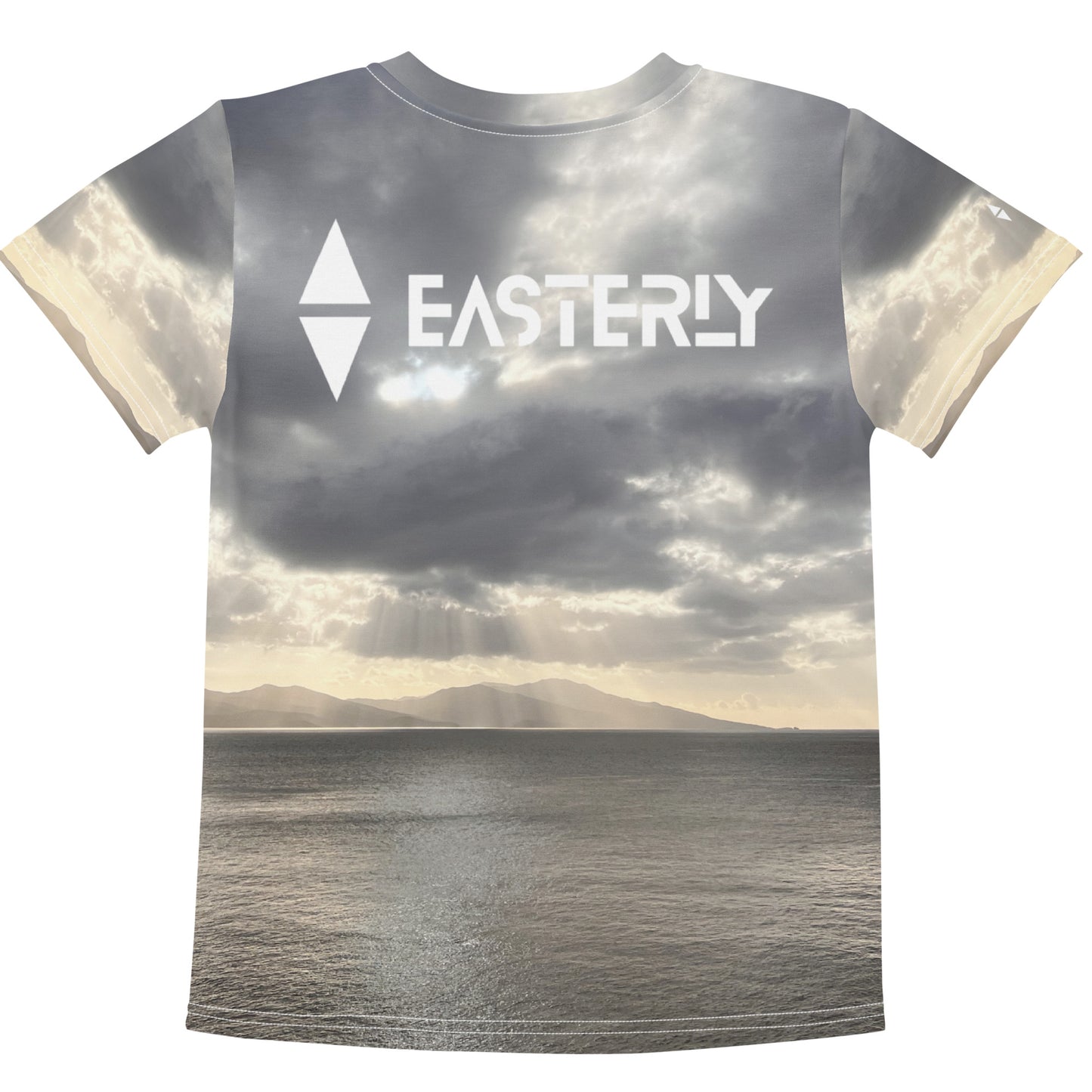 Hananui — Kids' Cotton Crew Neck T-Shirt, Back View, White. Stewart Island New Zealand | EASTERLY"