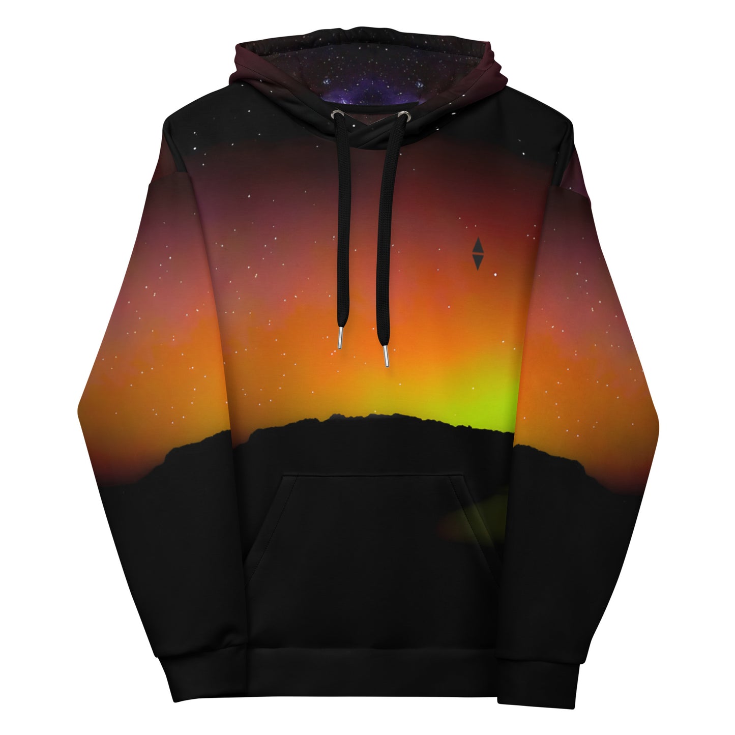 Land of the Glowing Skies Hoodie — EASTERLY, Front View, White.