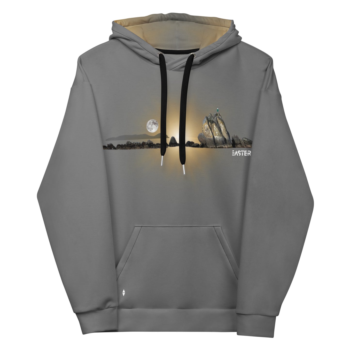 Rise — Unisex Hoodie, Front View, White. Stewart Island New Zealand | EASTERLY