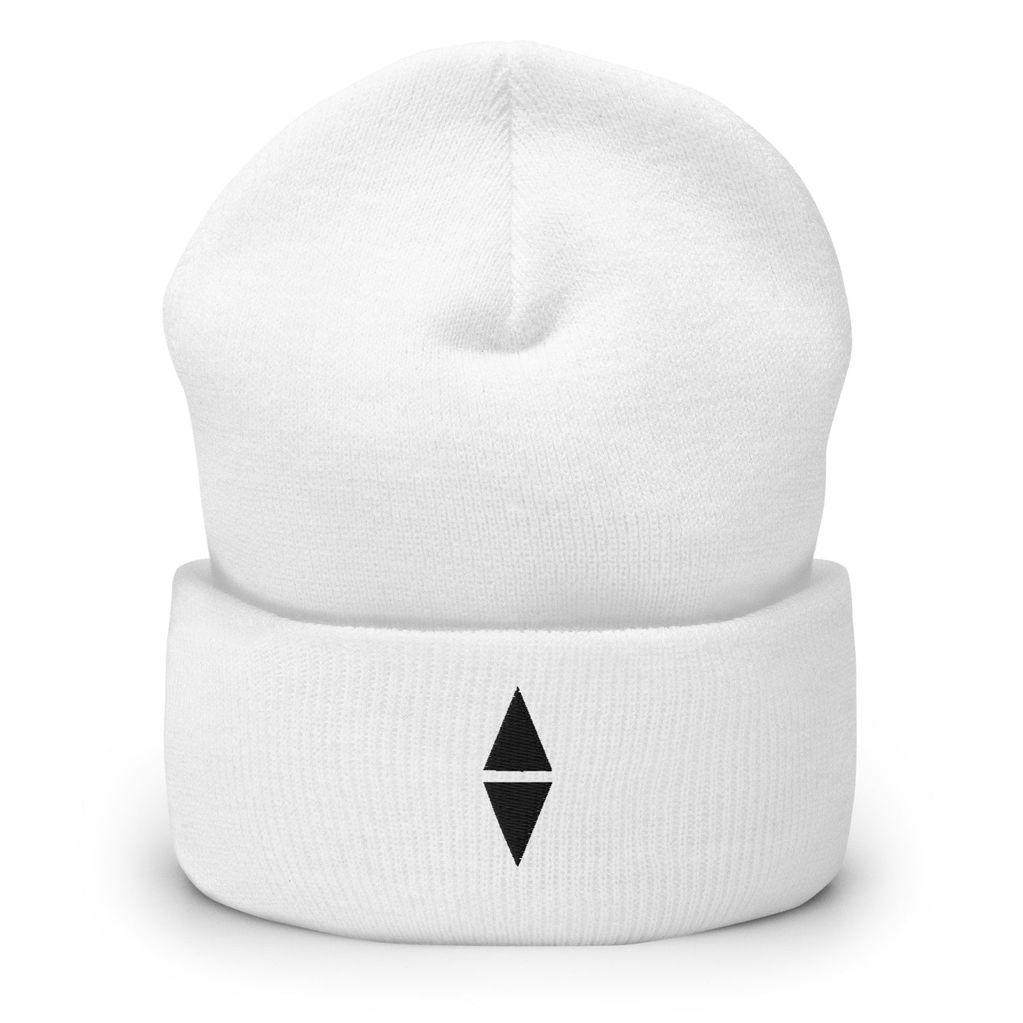 Cuffed Beanie — EASTERLY, White, Front View.