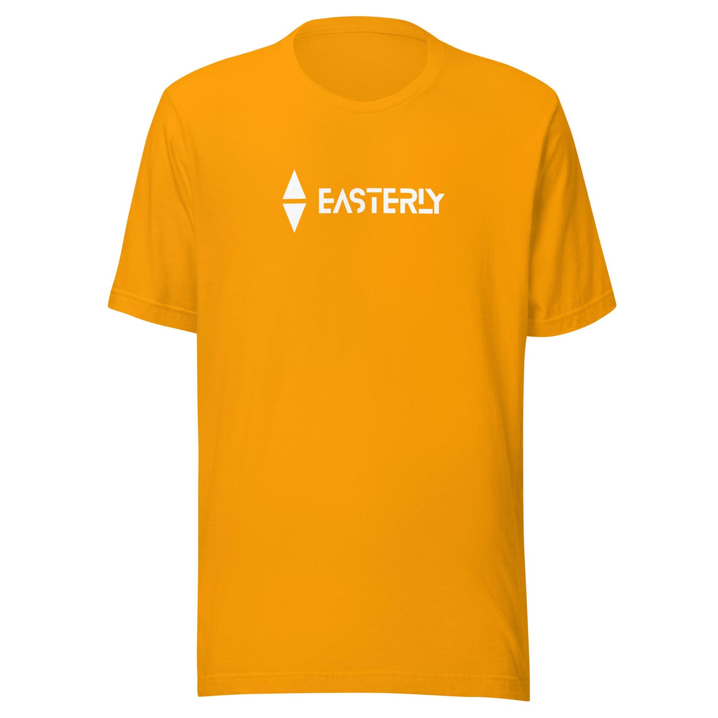The Due East — Unisex Tee, Front View, Gold. Stewart Island New Zealand | EASTERLY