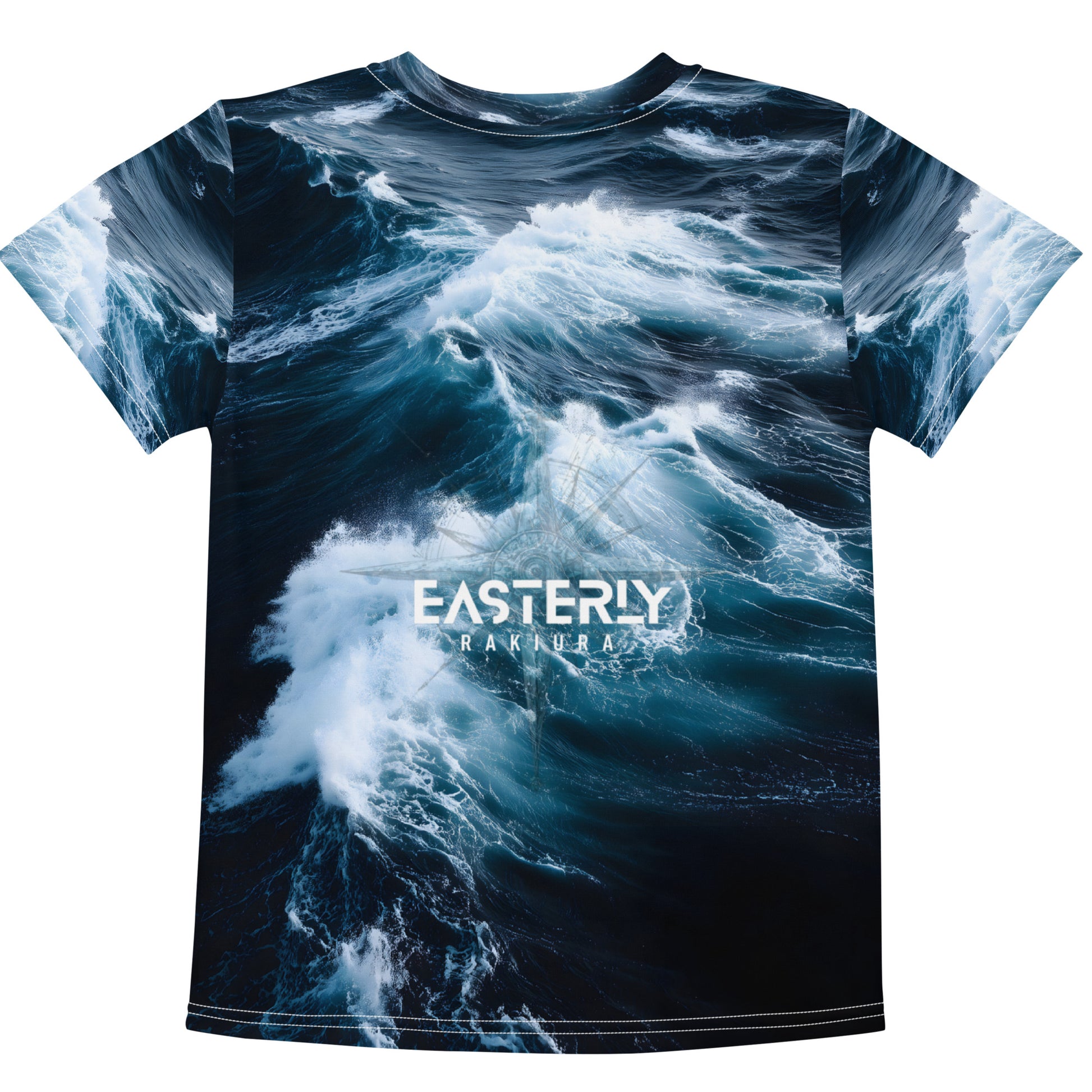 The Roaring Forties — Kids' Tee, Back View, White. Stewart Island New Zealand | EASTERLY
