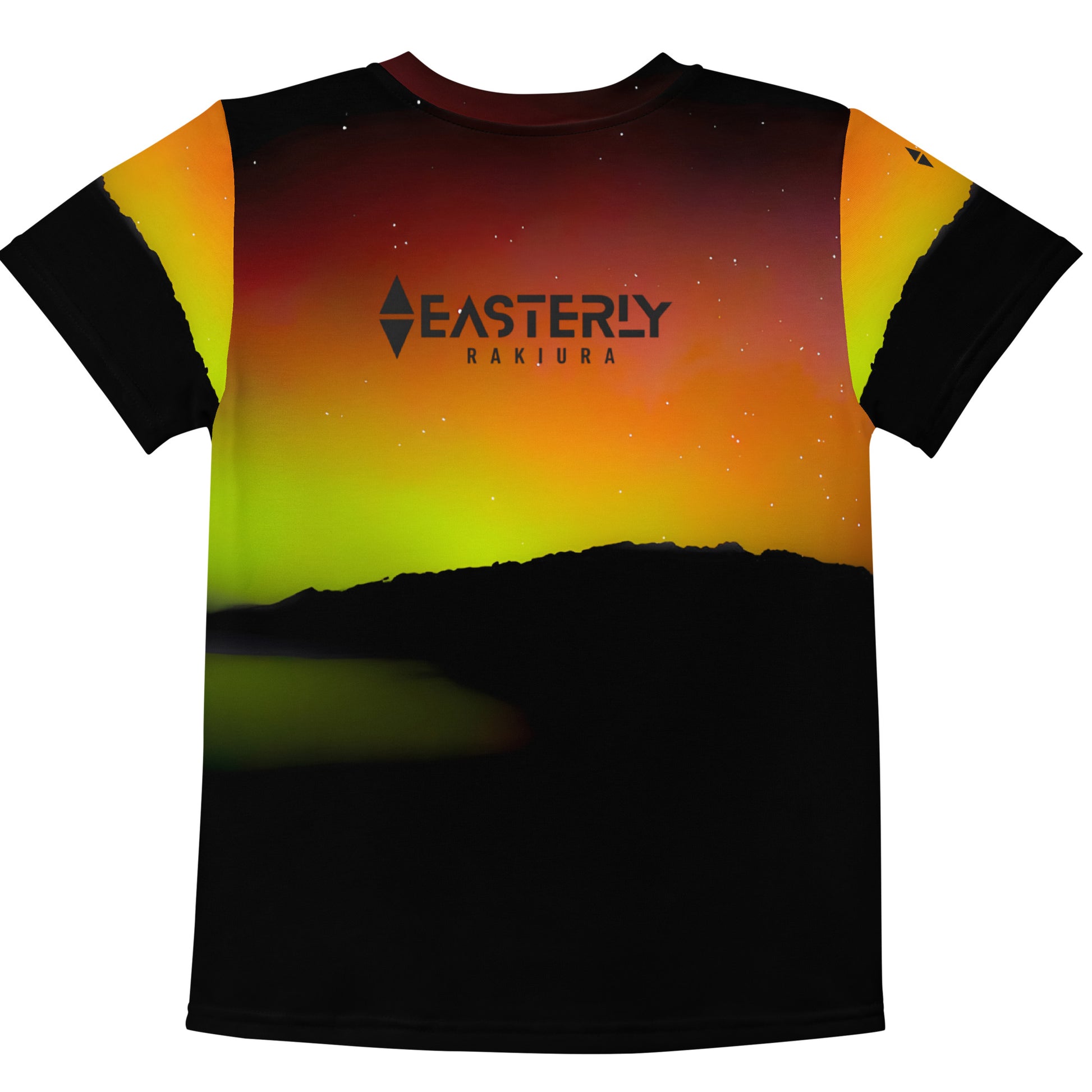 Land of the Glowing Skies — Kids' Tee, Back View, White. Stewart Island New Zealand | EASTERLY
