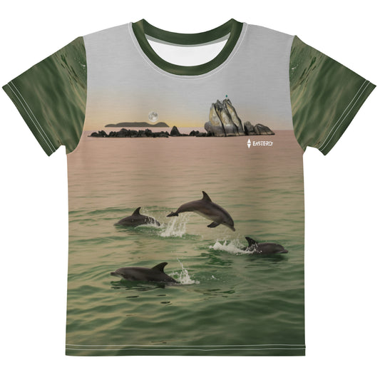 Te Marama — Kids' Tee, Front View, White. Stewart Island New Zealand | EASTERLY
