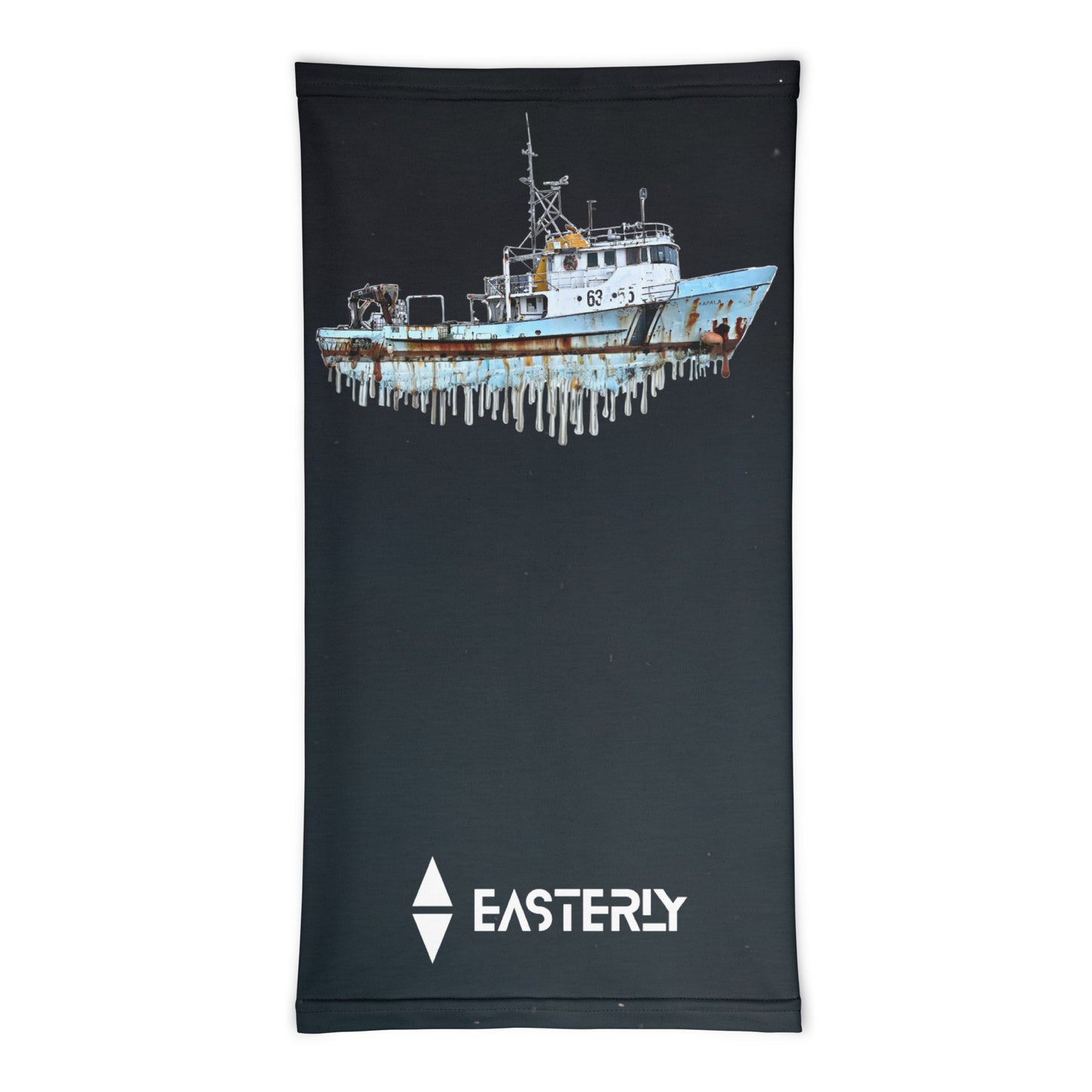 Dark Water — Neck Gaiter, Front View, Dark Grey. Stewart Island New Zealand | EASTERLY
