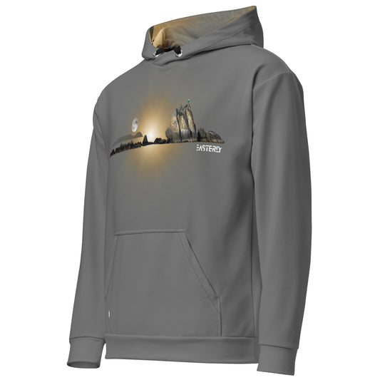 Rise — Unisex Hoodie, Left Front View, White. Stewart Island New Zealand | EASTERLY
