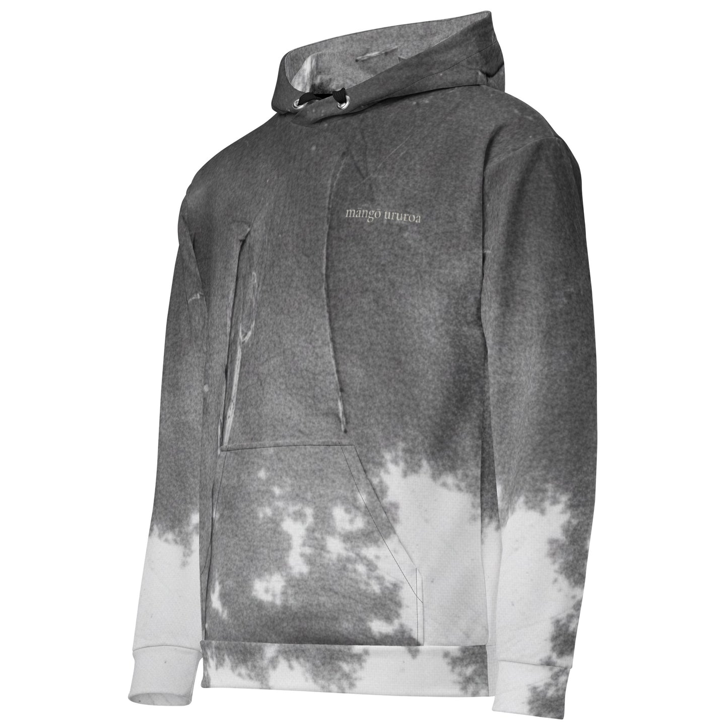 Māngō Ururoa — Unisex Hoodie, Left Front View, White. Stewart Island New Zealand | EASTERLY
