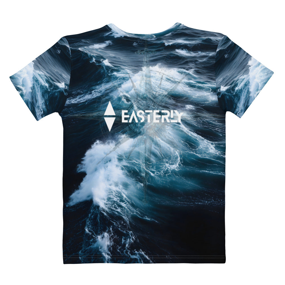 The Roaring Forties — Women's Tee, Back View, White. Stewart Island New Zealand | EASTERLY
