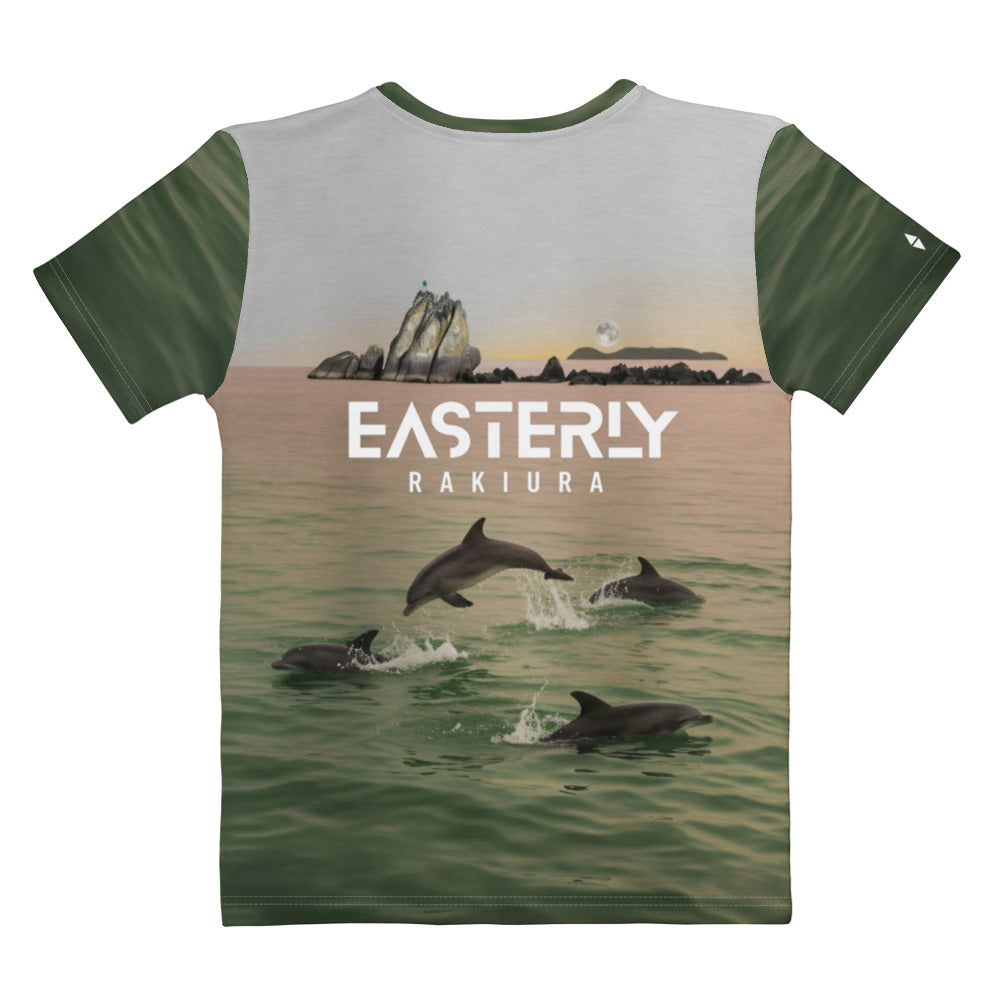 Te Marama — Women's Tee, Back View, White. Stewart Island New Zealand | EASTERLY
