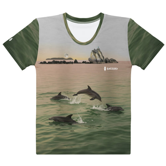 Te Marama — Women's Tee, Front View, White. Stewart Island New Zealand | EASTERLY
