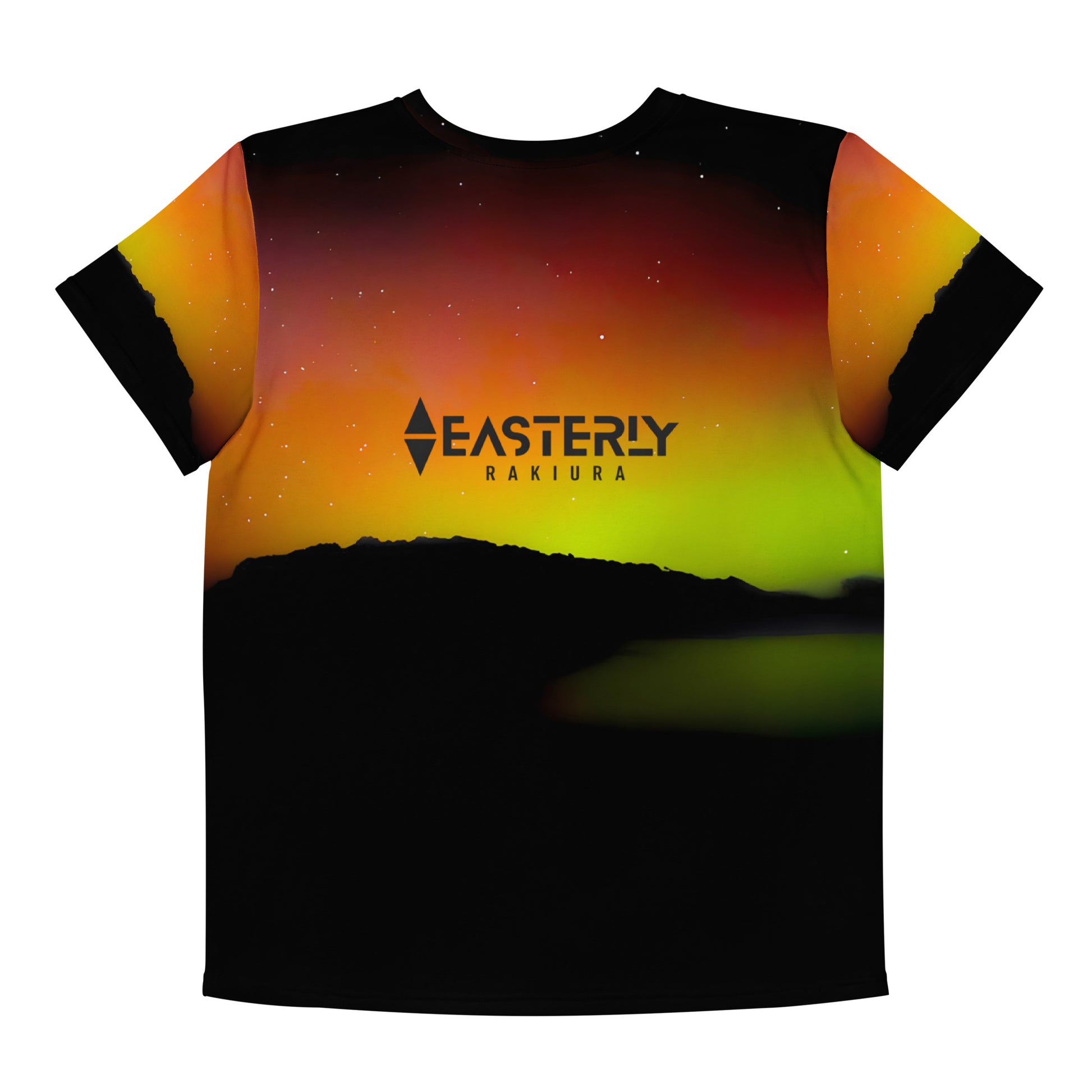 Land of the Glowing Skies — Youth Tee, Back View, White. Stewart Island New Zealand | EASTERLY
