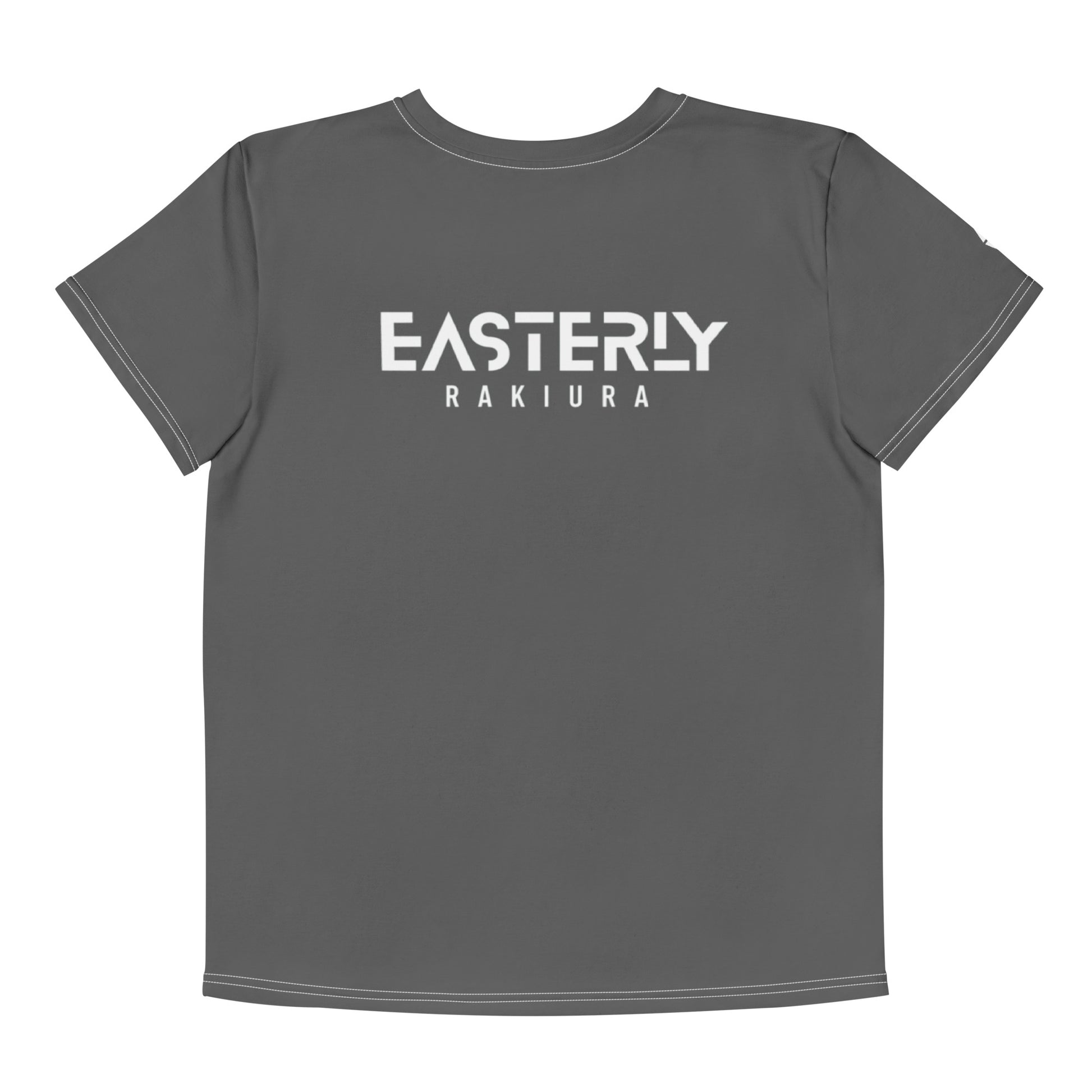 Rise — Youth Cotton Crew Neck T-Shirt, Back View, White. Stewart Island New Zealand | EASTERLY"