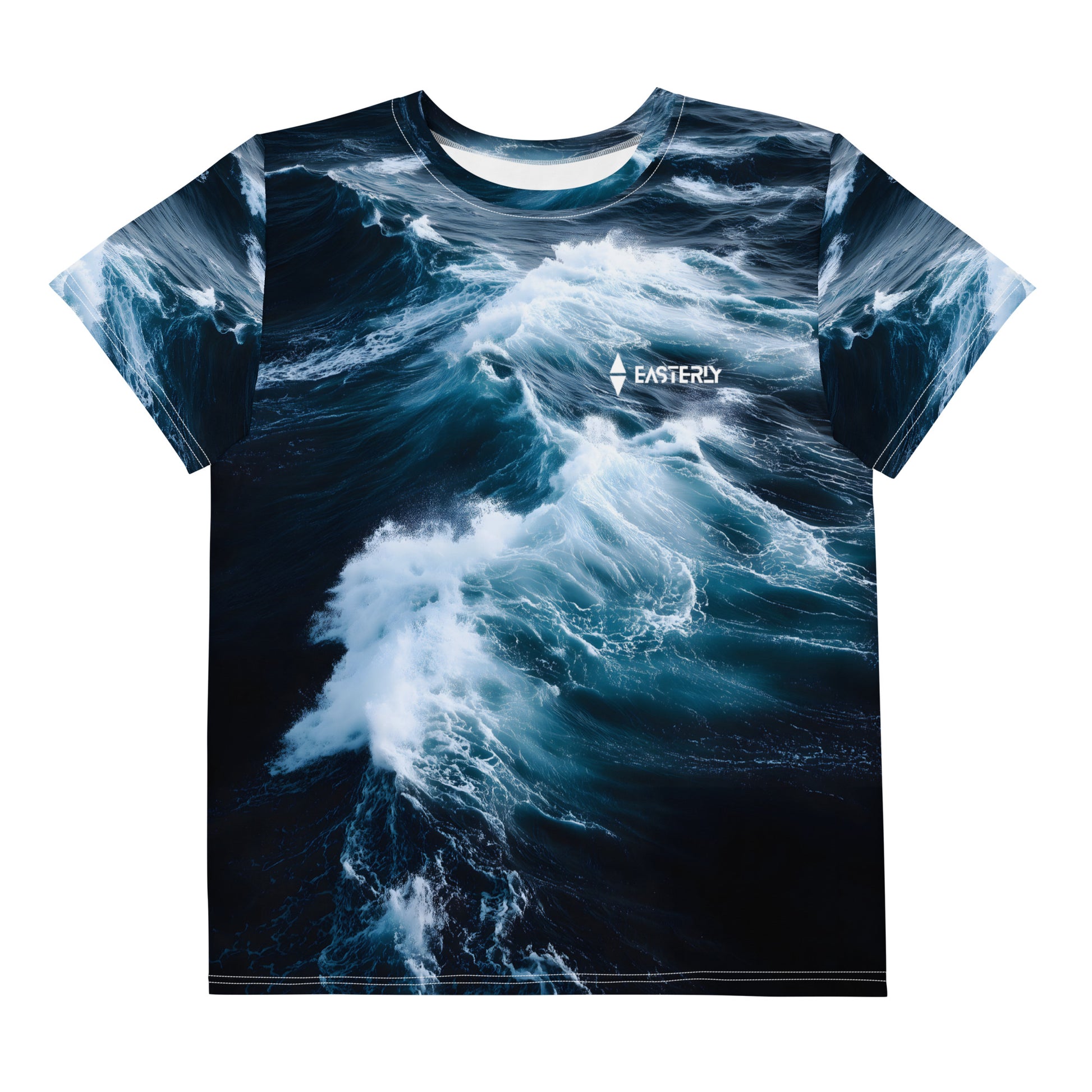 The Roaring Forties — Youth Tee, Front View, White. Stewart Island New Zealand | EASTERLY
