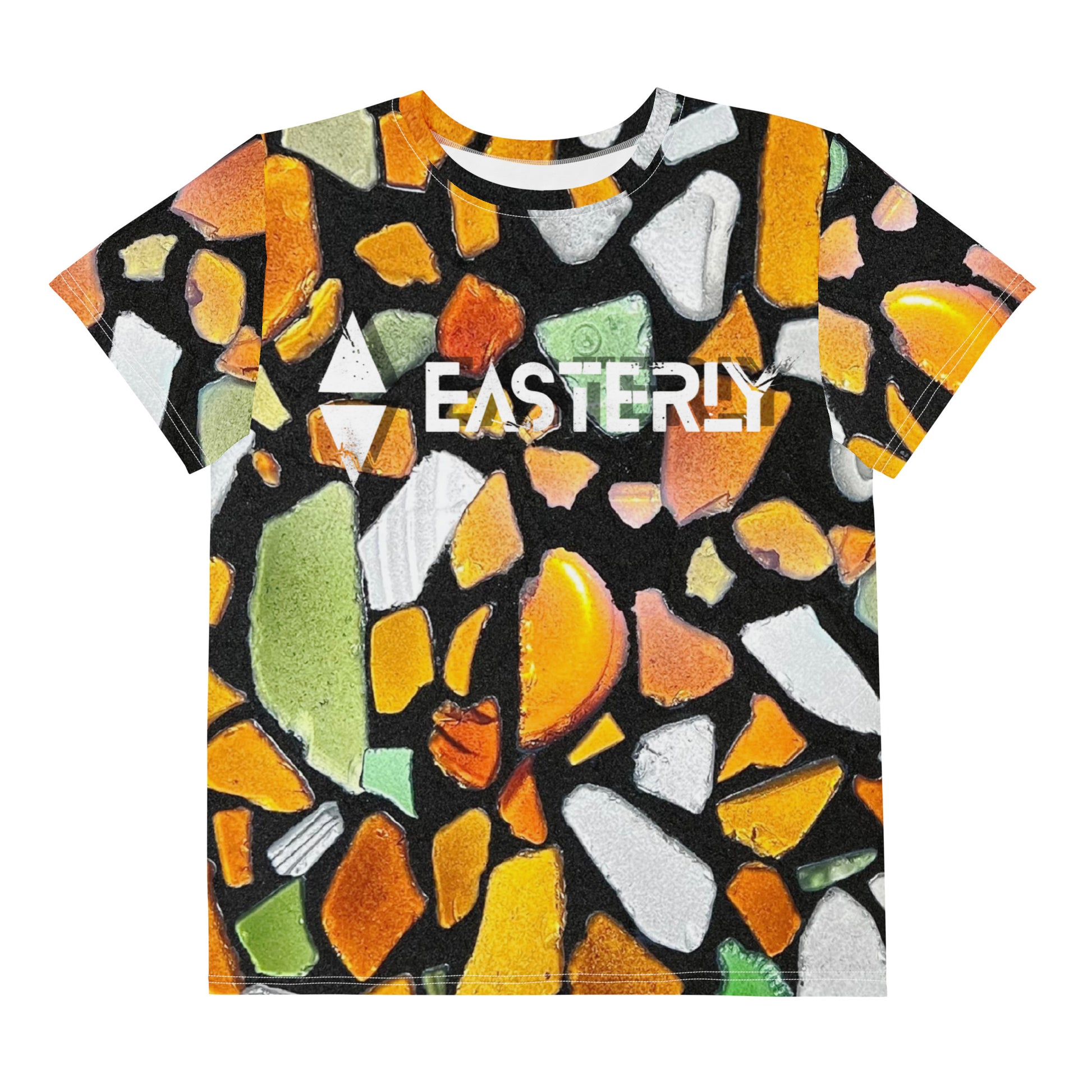 Sea Glass — Youth Tee, Front View, White. Stewart Island New Zealand | EASTERLY