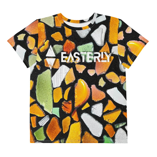 Sea Glass — Youth Tee, Front View, White. Stewart Island New Zealand | EASTERLY