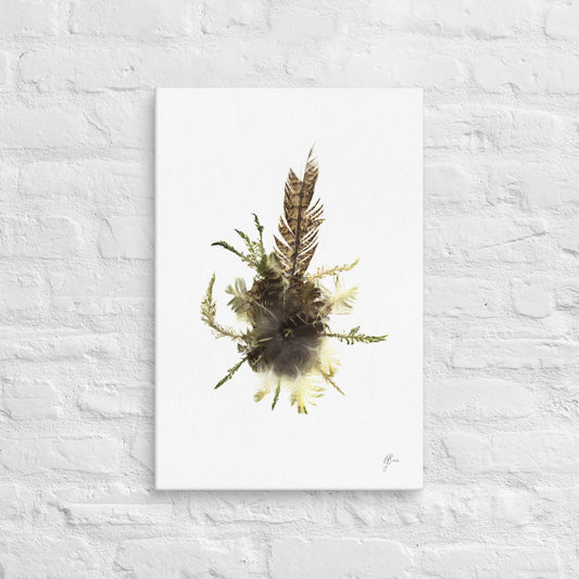 Earthbound – Kākāpō Feather Canvas Print, A2, Stewart Island New Zealand | EASTERLY