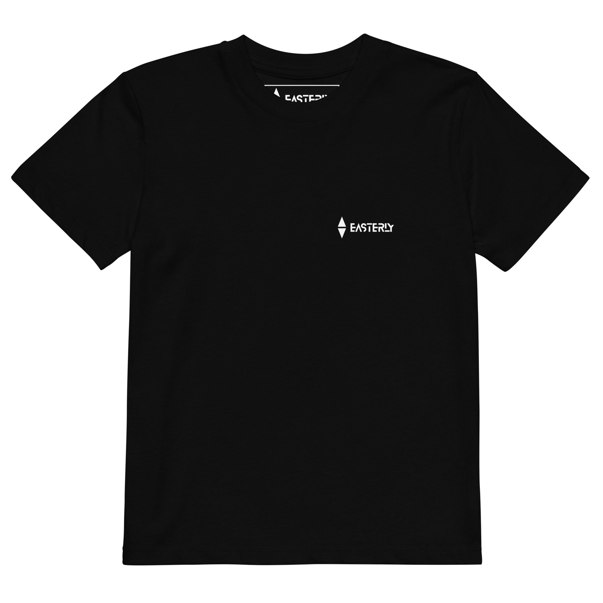 Safe Passage — Kids' Organic Cotton T-Shirt, Front View, Black. Stewart Island New Zealand | EASTERLY
