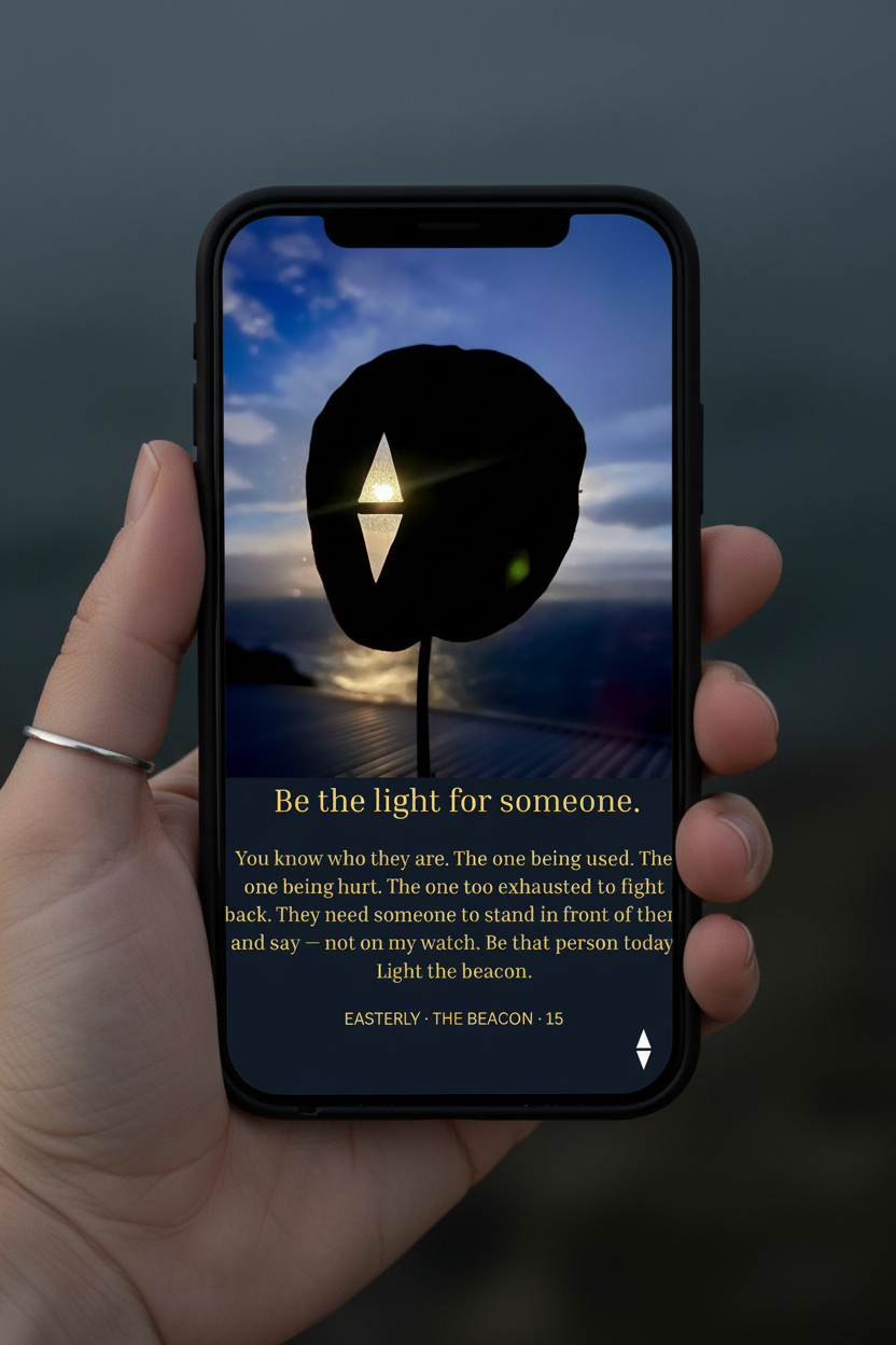 The Beacon — Phone Mockup Clean