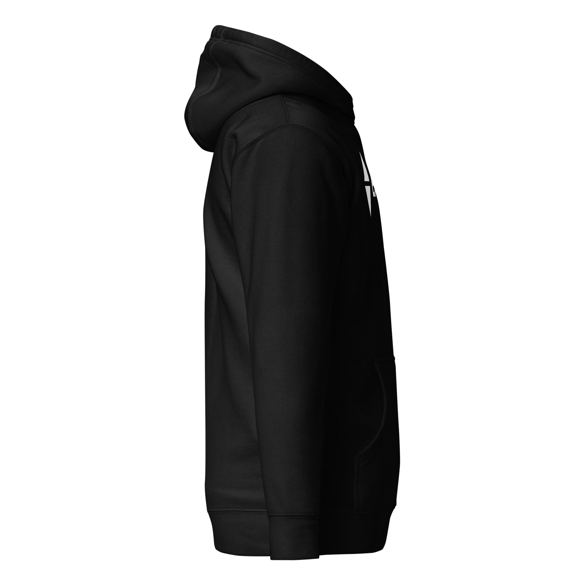 The Due East Hoodie — Unisex Hoodie, Right View, Black. Stewart Island New Zealand | EASTERLY
