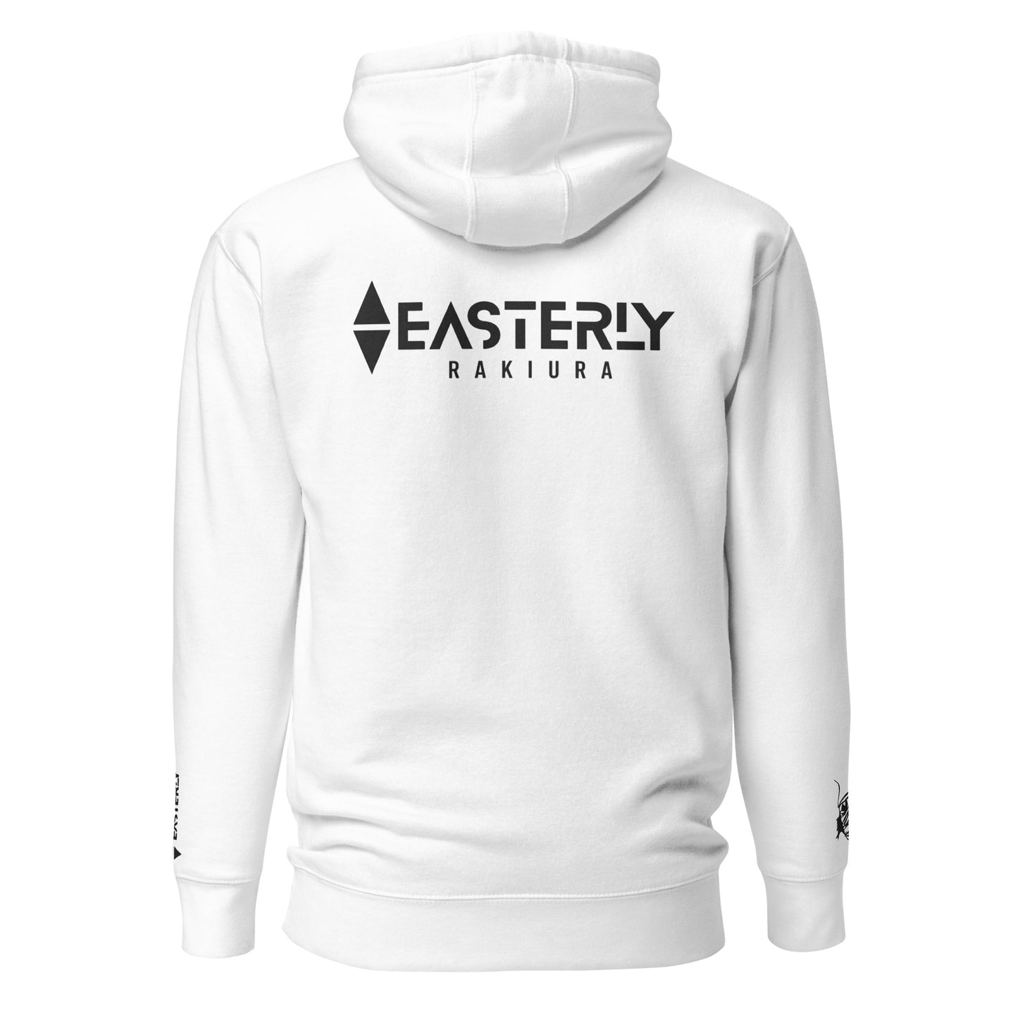 Born Wild Premium Hoodie — back view showing EASTERLY RAKIURA logo print. EASTERLY NZ.
