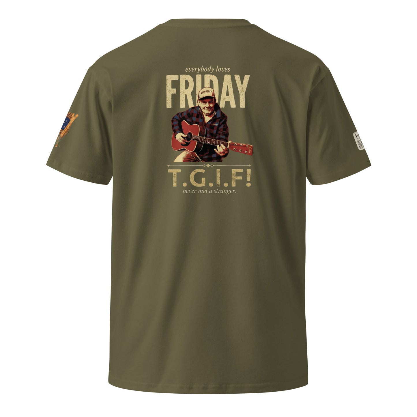 everybody loves FRIDAY — All Over Print t-shirt by EASTERLY. Designed in honour of Friday Cavanagh, Stewart Island, New Zealand.