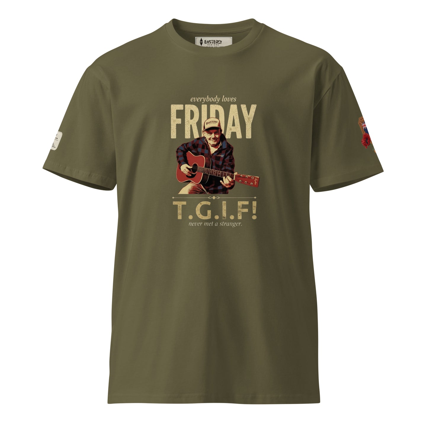 everybody loves FRIDAY — All Over Print t-shirt by EASTERLY. Designed in honour of Friday Cavanagh, Stewart Island, New Zealand.