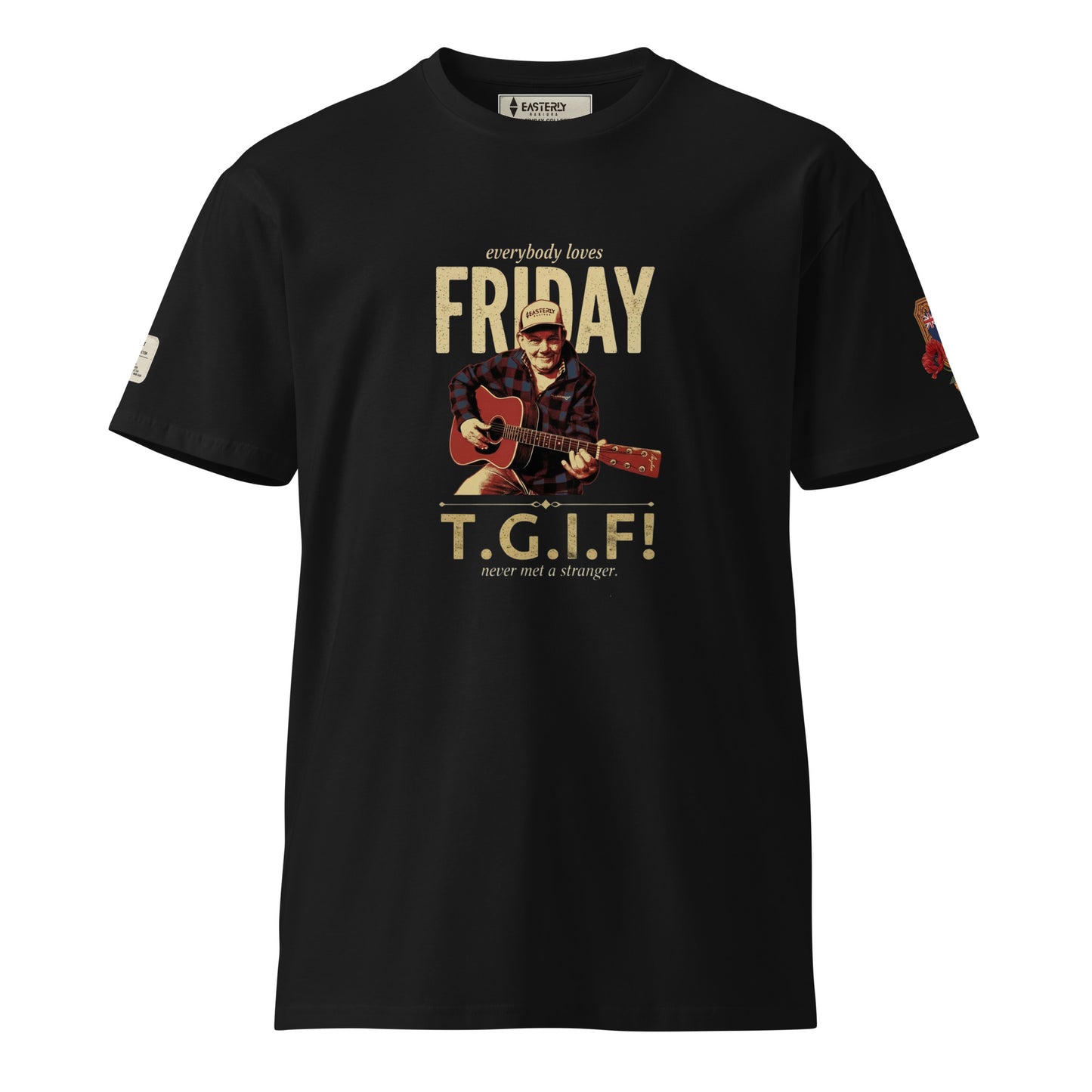 everybody loves FRIDAY — All Over Print t-shirt by EASTERLY. Designed in honour of Friday Cavanagh, Stewart Island, New Zealand.