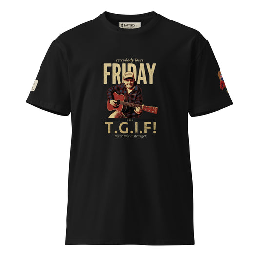 everybody loves FRIDAY — All Over Print t-shirt by EASTERLY. Designed in honour of Friday Cavanagh, Stewart Island, New Zealand.