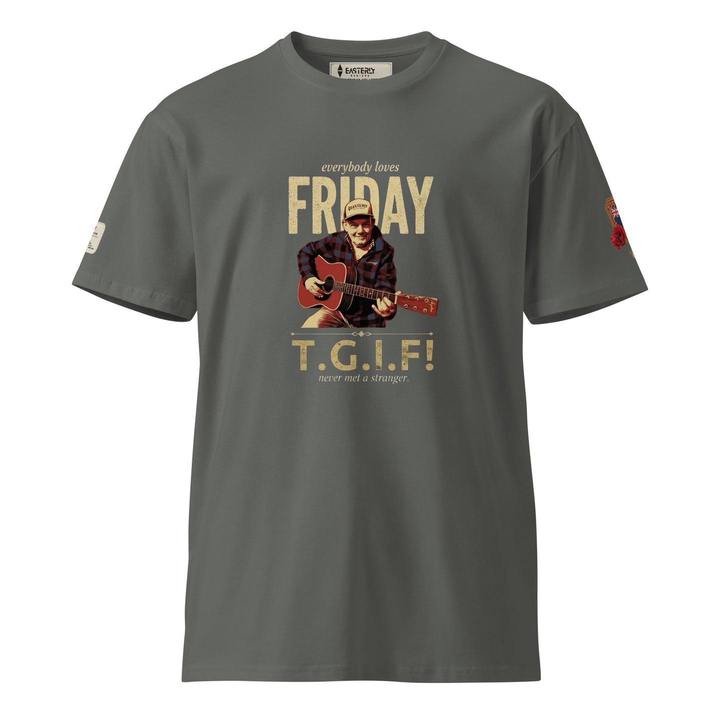 everybody loves FRIDAY — All Over Print t-shirt by EASTERLY. Designed in honour of Friday Cavanagh, Stewart Island, New Zealand.