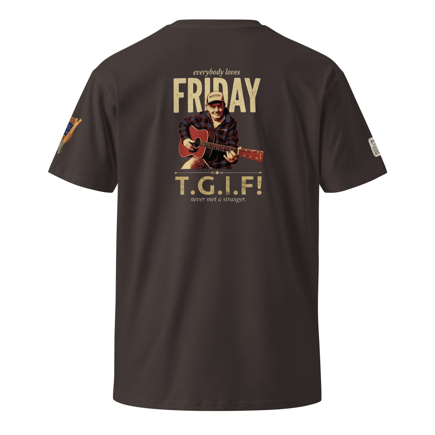 everybody loves FRIDAY — All Over Print t-shirt by EASTERLY. Designed in honour of Friday Cavanagh, Stewart Island, New Zealand.