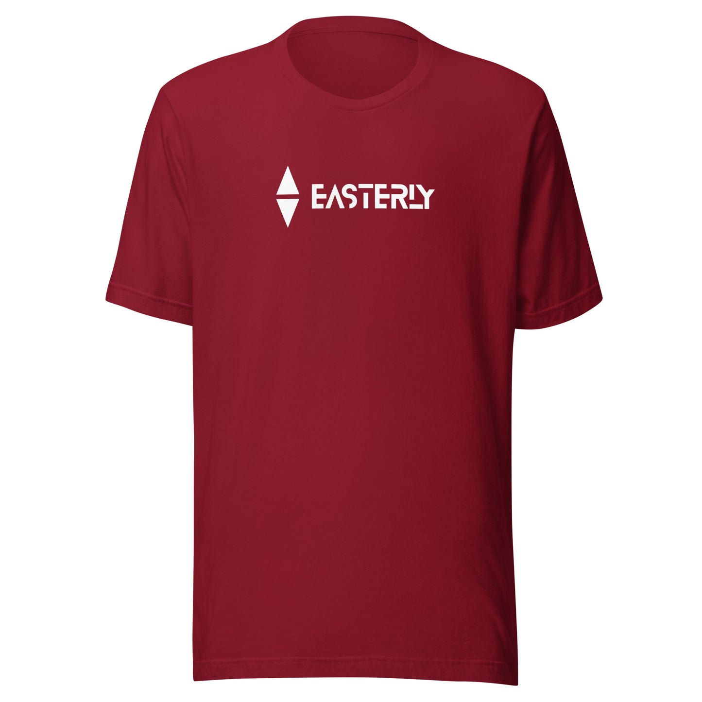 The Due East — Unisex Tee, Front View, Cardinal. Stewart Island New Zealand | EASTERLY