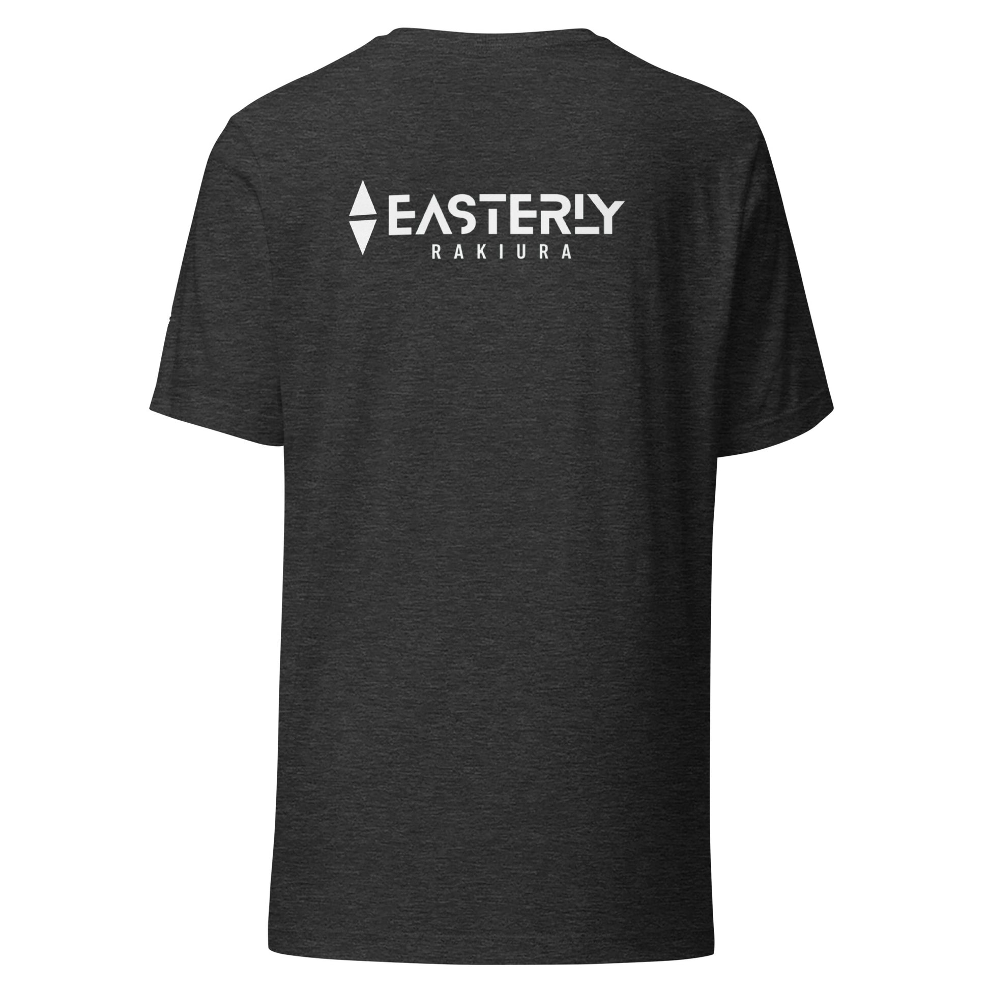 Dark Water — Unisex Tee, Back View, Dark Grey Heather. Stewart Island New Zealand | EASTERLY
