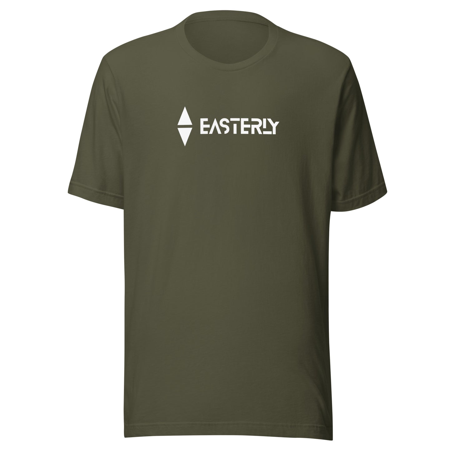 The Due East — Unisex Tee, Front View, Military Green. Stewart Island New Zealand | EASTERLY