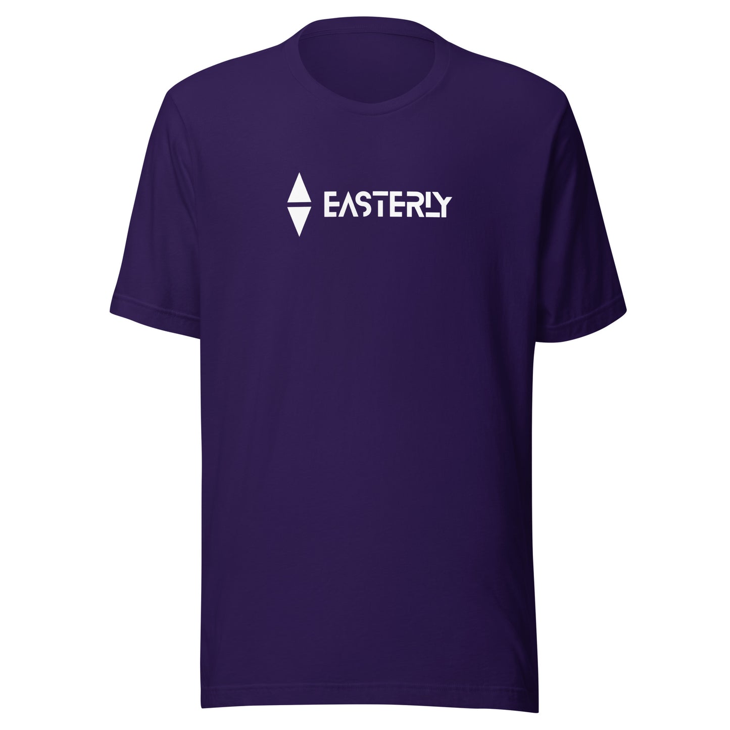 The Due East — Unisex Tee, Front View, Team Purple. Stewart Island New Zealand | EASTERLY