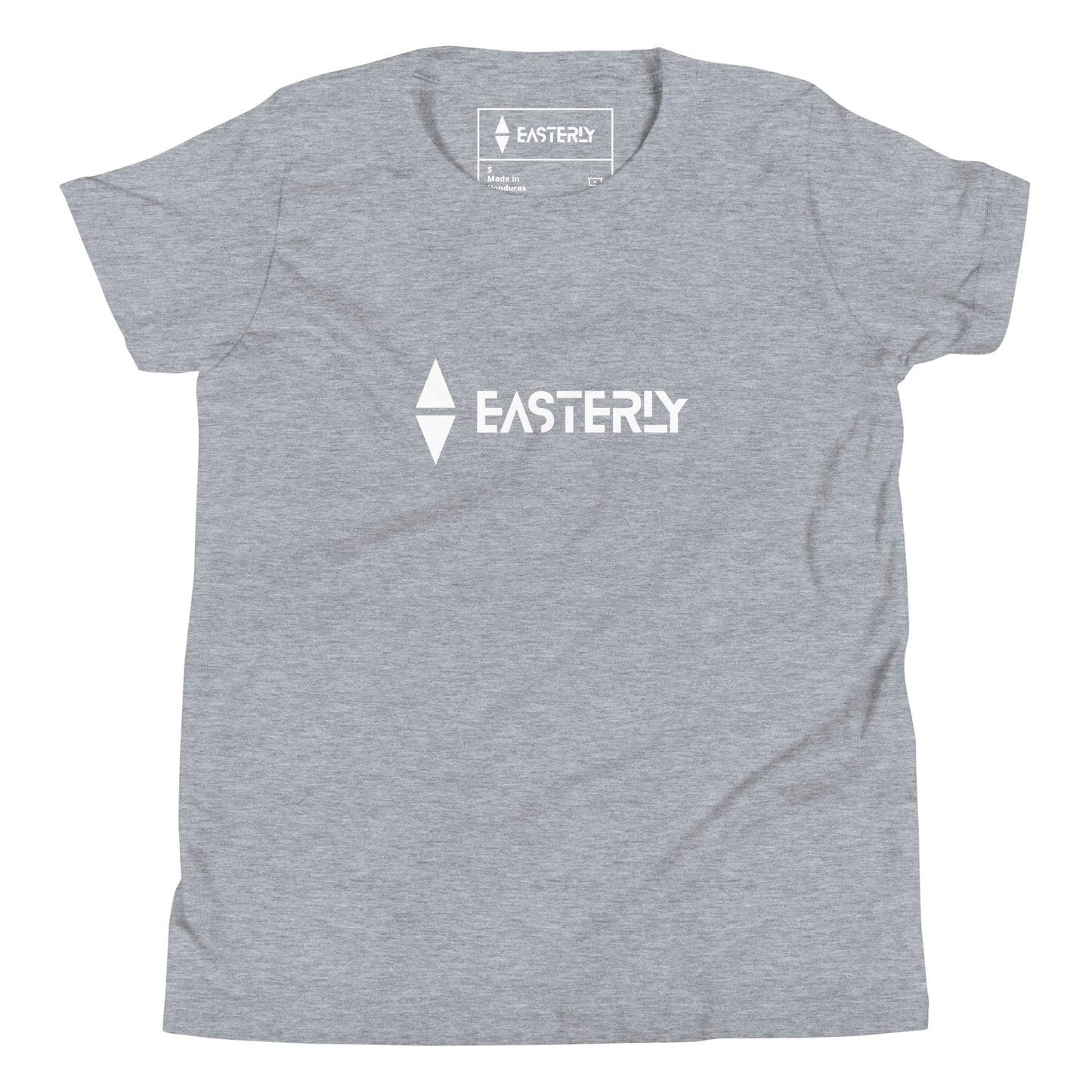 Due East — Youth Tee, Front View, Athletic Heather. Stewart Island New Zealand | EASTERLY