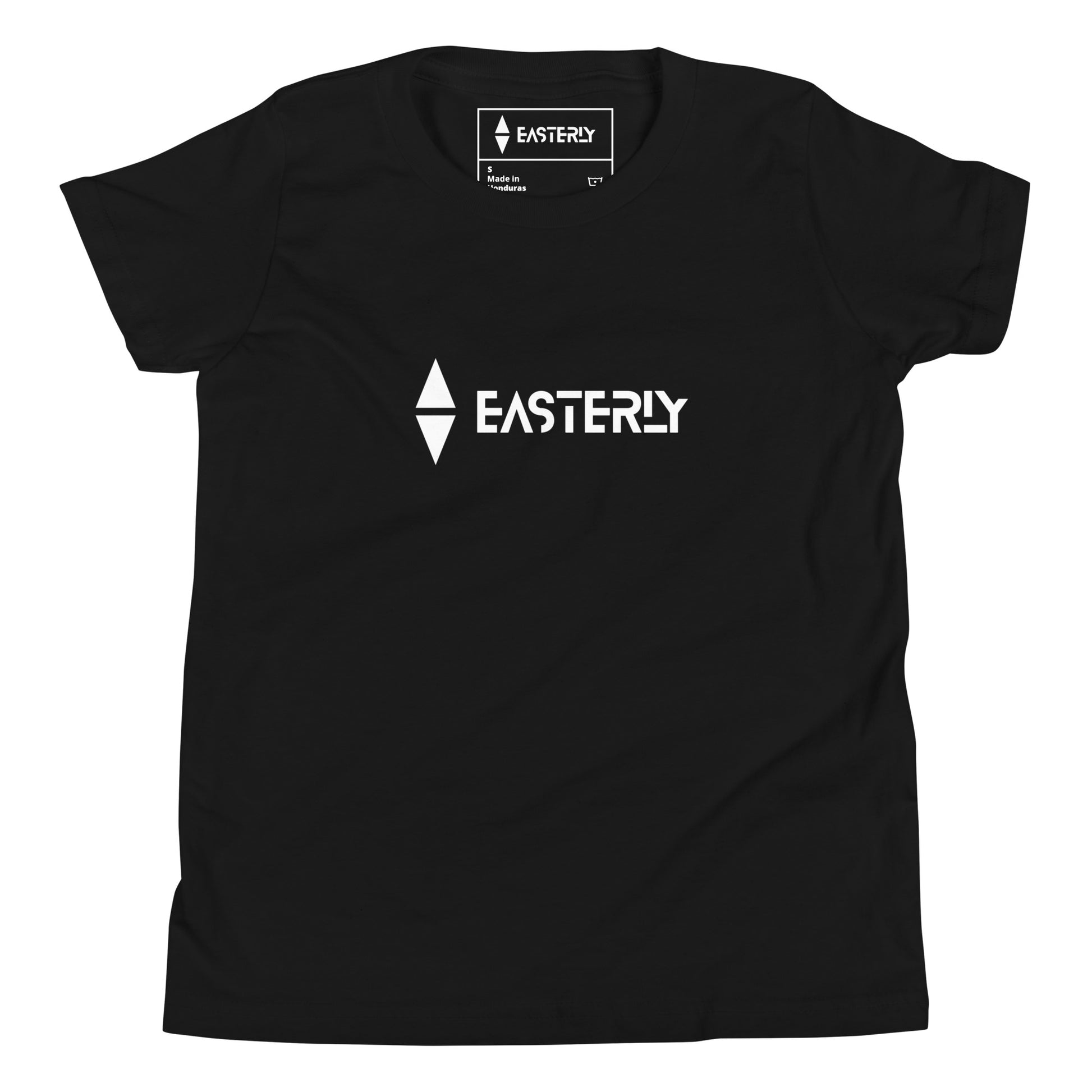 Due East — Youth Tee, Front View, Black. Stewart Island New Zealand | EASTERLY
