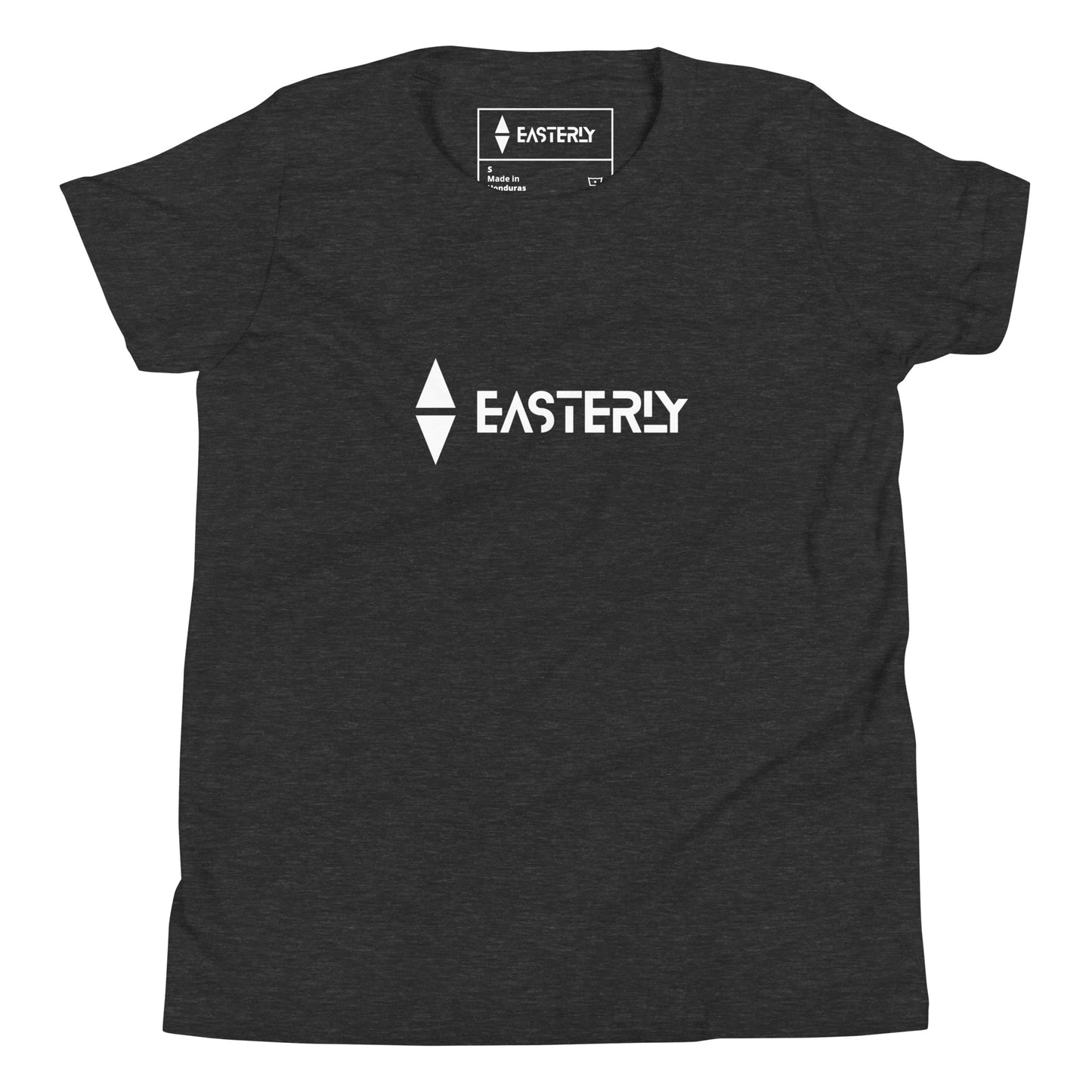 Due East — Youth Tee, Front View, Dark Grey Heather. Stewart Island New Zealand | EASTERLY