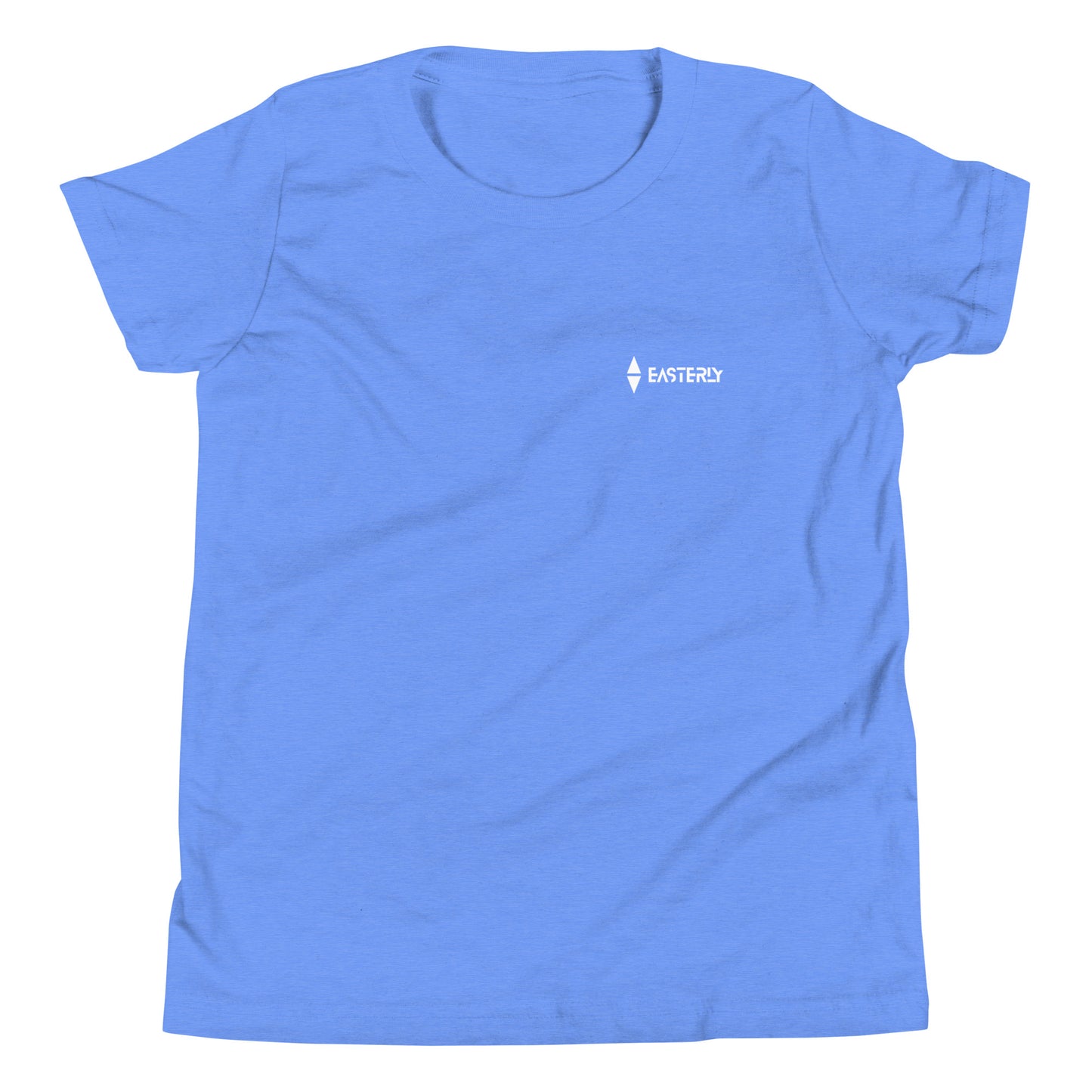 Safe Passage — Youth Tee, Front View, Heather Columbia Blue. Stewart Island New Zealand | EASTERLY