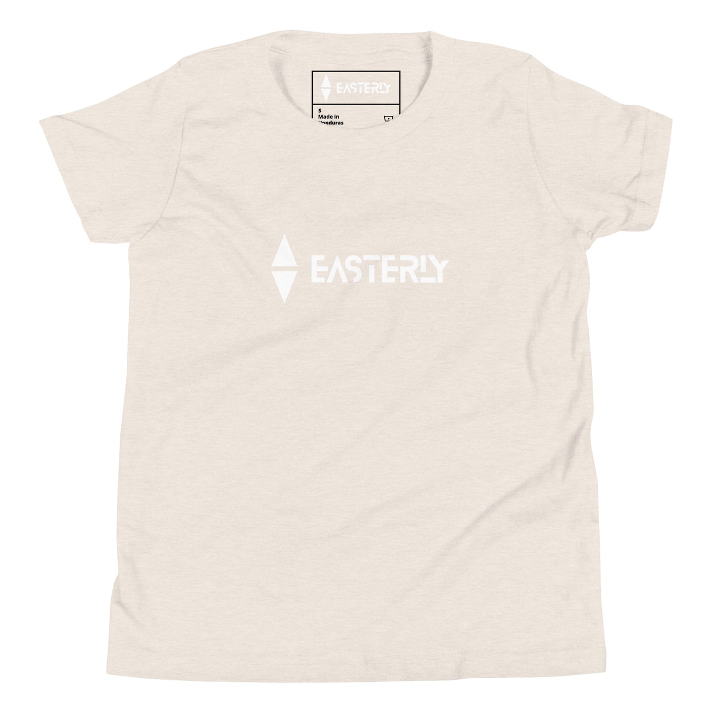 Due East — Youth Tee, Front View, Heather Dust. Stewart Island New Zealand | EASTERLY