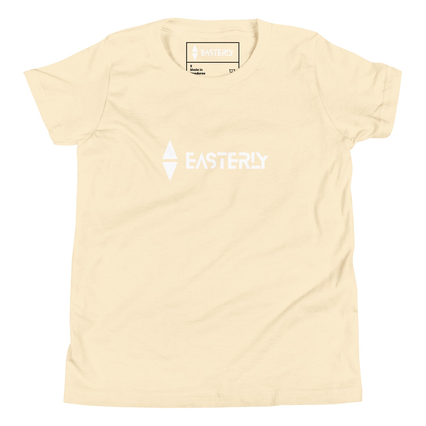 Due East — Youth Tee, Front View, Natural. Stewart Island New Zealand | EASTERLY