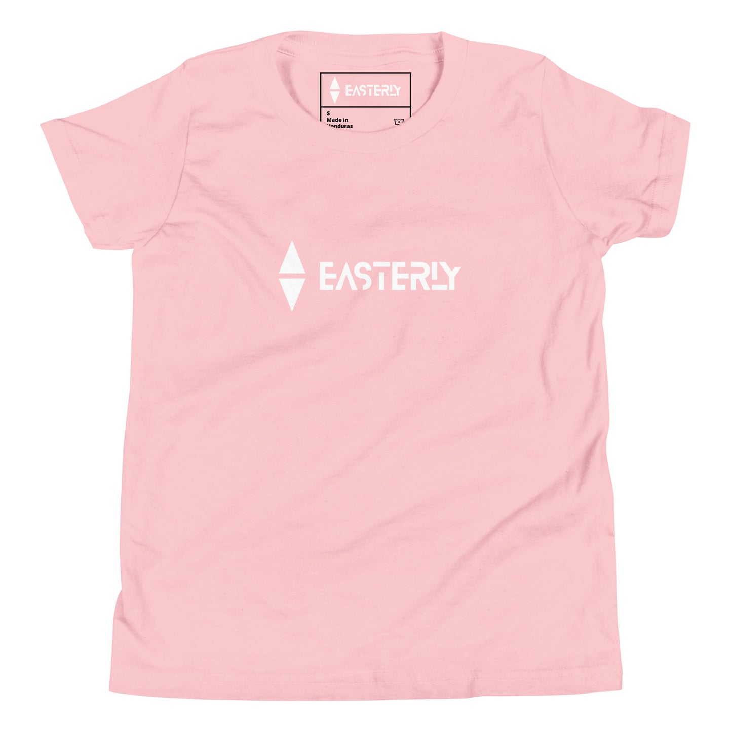 Due East — Youth Tee, Front View, Pink. Stewart Island New Zealand | EASTERLY