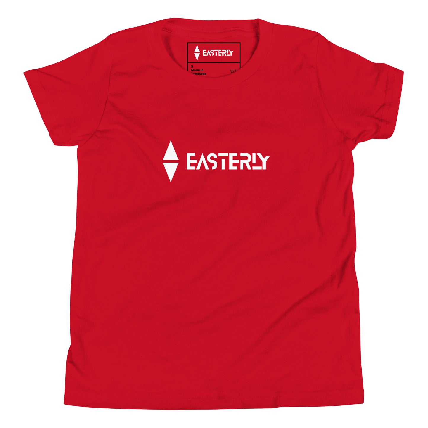Due East — Youth Tee, Front View, Red. Stewart Island New Zealand | EASTERLY